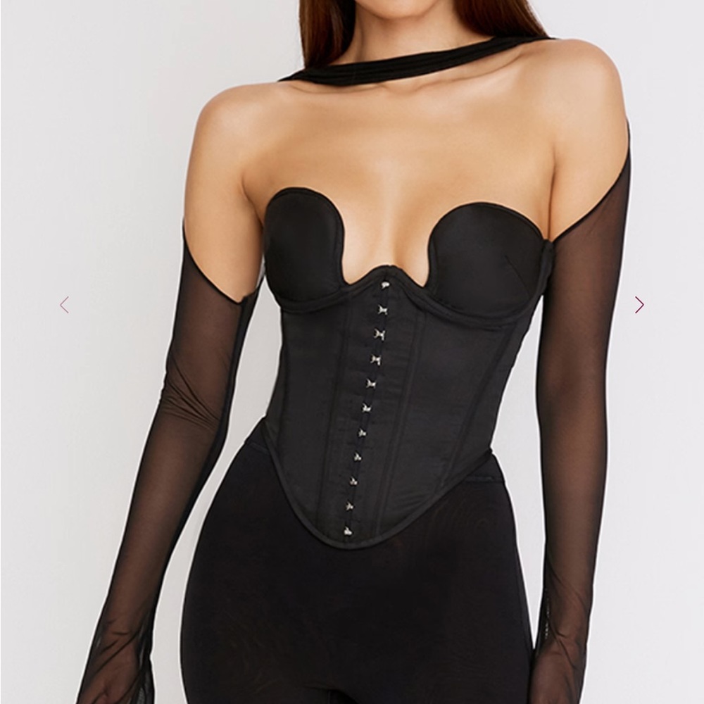 Strapless Black Bustier Corset Top